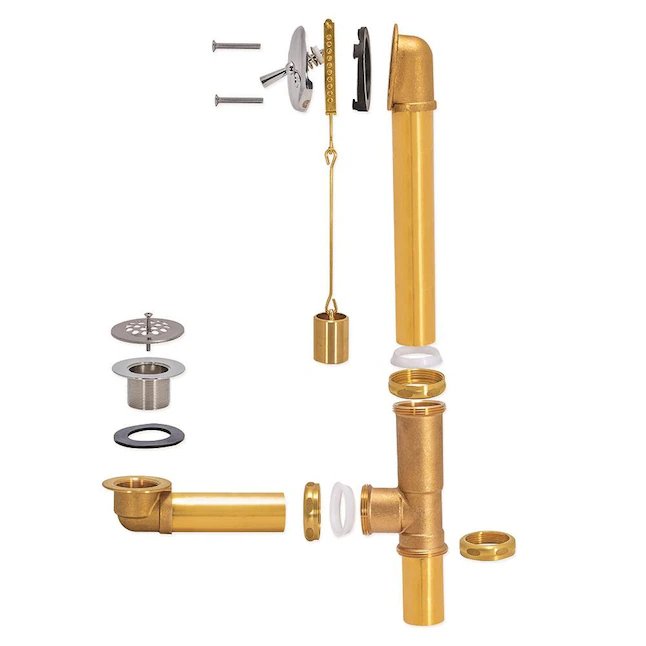 Eastman 1.5-in Chrome Triplever Drain with Brass Pipe