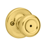Kwikset Security Tylo - Pomo para puerta de privacidad de cama/baño de latón pulido
