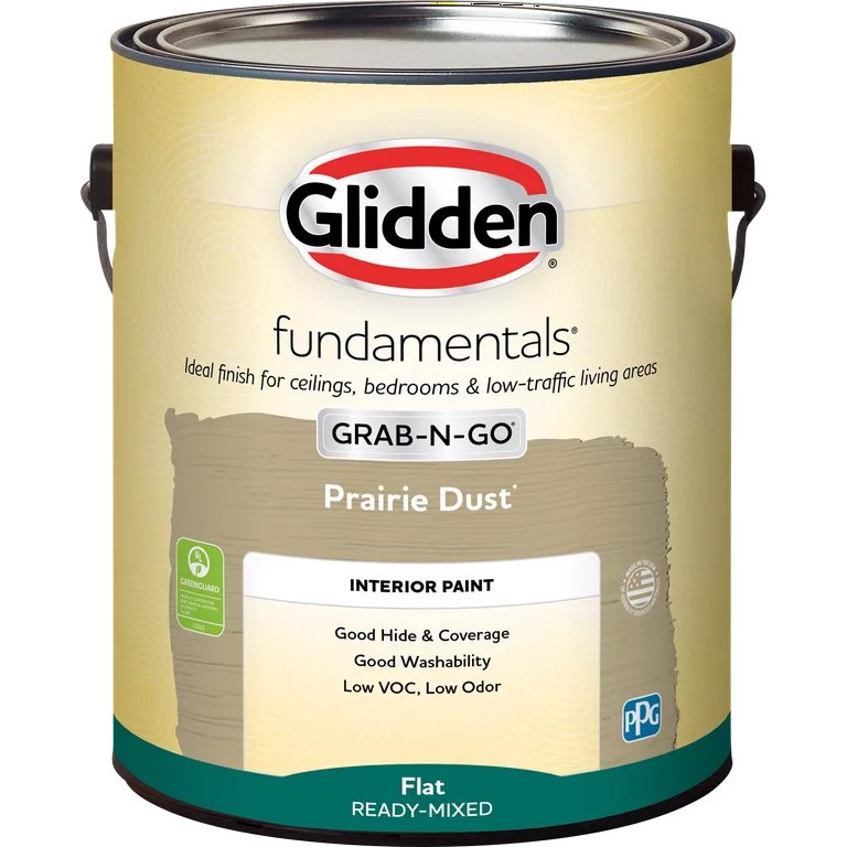 Pintura para pared interior Glidden Fundamentals Grab-N-Go, polvo de pradera, (plana, 1 galón)