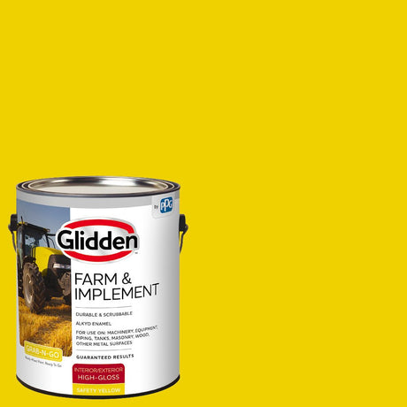 Glidden® Farm & Implement Interior/Exterior Grab-N-Go® Alkyd Enamel (Safety Yellow, 1-Quart)