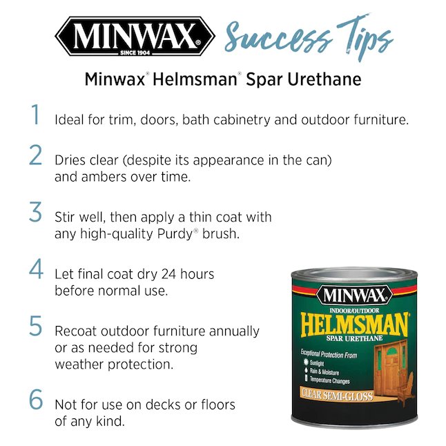 Minwax  Helmsman Clear Semi-Gloss Oil-Based Varnish (1-Quart)
