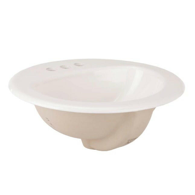 Project Source Vitreous china Drop-in Round Traditional White Bathroom Sink ( 19.0-Inches x 19.0-Inches )