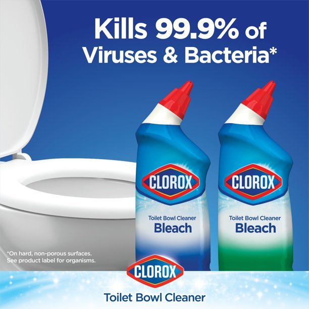Clorox Toilet Bowl Cleaner with Bleach, Rain Clean (24 oz)