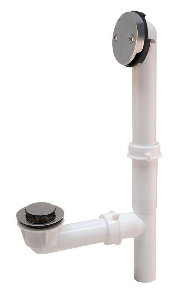 Eastman Clicker Stopper Two-Hole Bath Waste Kit – Brushed Nickel Trim with Zinc Strainer