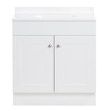 Project Source 30" White Single Sink Bathroom Vanity with Cultured Marble Top
