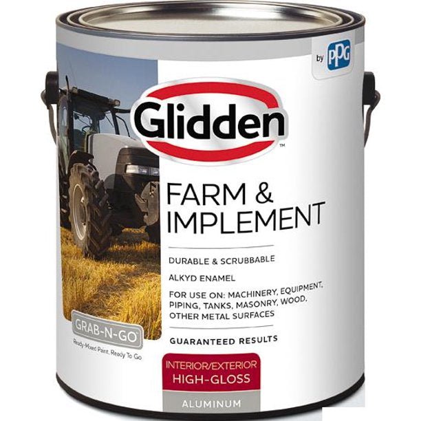 Glidden® Farm & Implement Interior/Exterior Grab-N-Go® Alkyd Enamel (Aluminum, 1-Gallon)