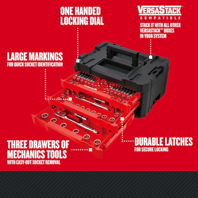 CRAFTSMAN  230-Piece Standard (SAE) and Metric Polished Chrome Mechanics Tool Set (1/4-in; 3/8-in; 1/2-in; 1-in) with Hard Case