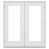 JELD-WEN 72-in x 80-in Tempered Primed Steel Left-Hand Inswing French Patio Door