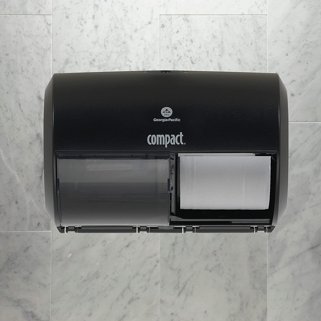 Compact 2-Roll Side-by-Side Coreless Toilet Paper Dispenser
