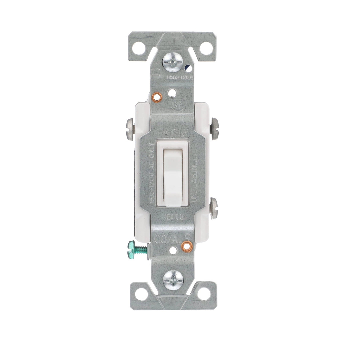 Interruptor de luz de palanca de 3 vías de 15 amperios, blanco