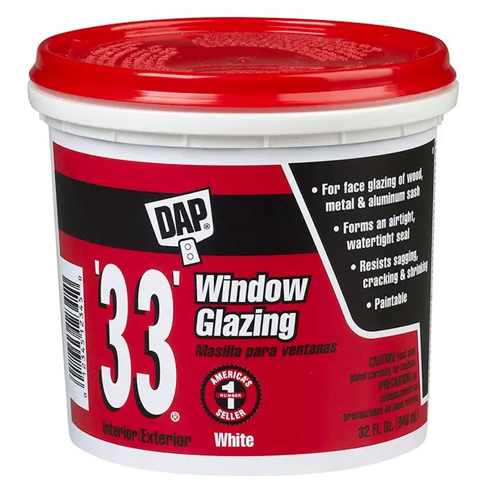 Dap 12122 White #33 Glazing Glazing Compuesto - 1 cuarto de galón