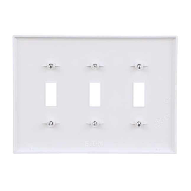 Placa frontal de pared para interruptor de palanca de tres grupos (estándar, blanco)