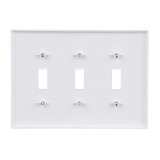 Three Gang Toggle Switch Wall Face Plate – (Standard, White)