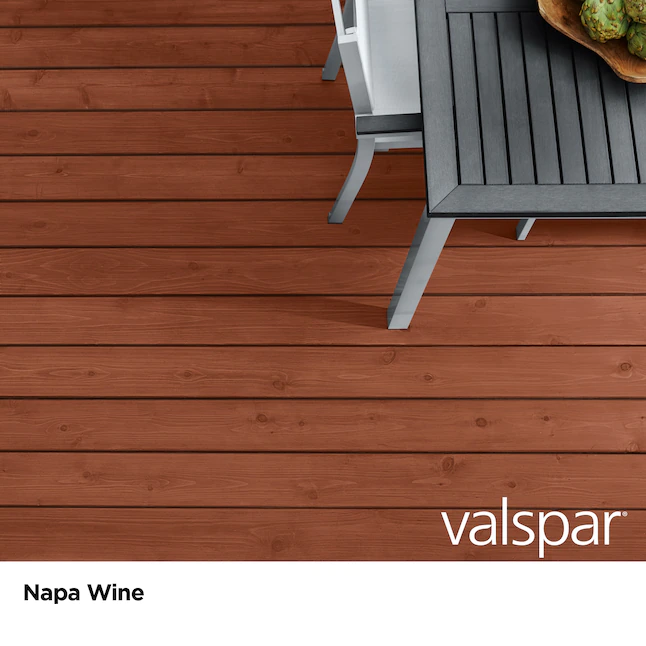 Sellador y tinte para madera exterior semitransparente Valspar® Napa Wine (1 galón)