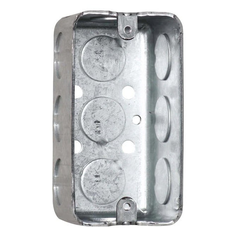 1-Gang Gray Metal New Work/Old Work Standard Handy Ceiling/Wall Electrical Box