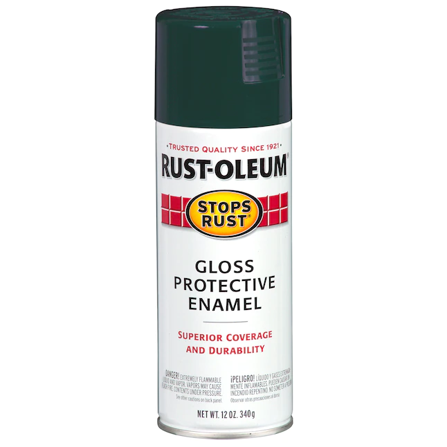 Rust-Oleum  Stops Rust Gloss Dark Hunter Green Spray Paint (NET WT. 12-oz)