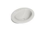 AquaSource White Drop-In Oval Traditional Bathroom Sink (19-in x 8-in)