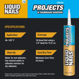 Liquid Nails Innenprojekte und Schaumstoffplattenkleber – 10 Unzen