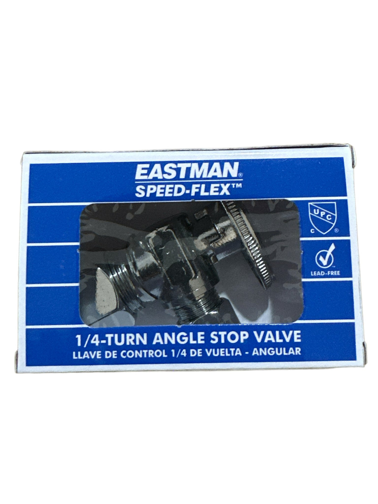 Válvula de cierre en ángulo de 1/4 de vuelta Eastman Speed-Flex: 5/8 pulg. OD Comp x 3/8 pulg. OD Comp