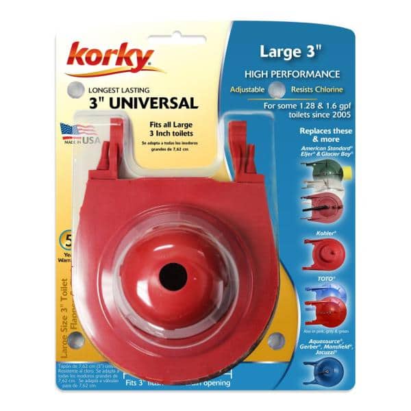 Tapón para inodoro universal Korky Premium de goma de 3 pulgadas