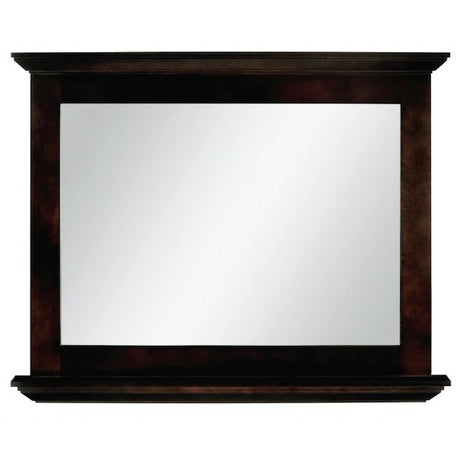 Diamond 42"-W x 34"-H Espresso Brown Rectangular Framed Bathroom Vanity Mirror
