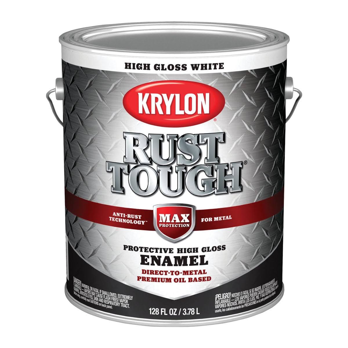 Krylon Rust Tough Rust Preventative Enamel Oil-Based Interior/Exterior (High-Gloss White, 1-Gallon)