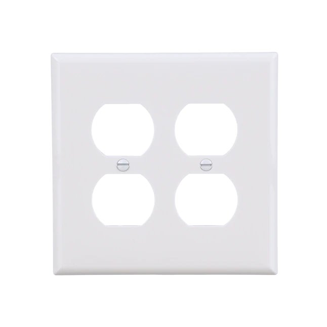 Placa de pared dúplex de tamaño mediano de 2 unidades - Blanco 