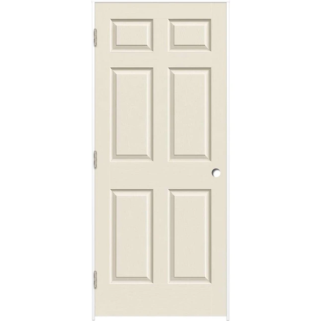 ReliaBilt  24-in x 80-in 6-panel Hollow Core Primed Molded Composite Right Hand Inswing Single Prehung Interior Door