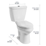 Mansfield Summit White Dual Flush Längliche Stuhlhöhe 2-teilig WaterSense Soft Close Toilette 12-Zoll Rough-In 1,1-GPF