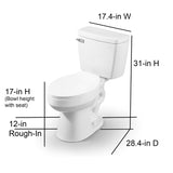 Project Source Pro-Flush White Längliche Stuhlhöhe 2-teilige WaterSense-Toilette 12-Zoll-Rough-In-Größe (ADA-konform)