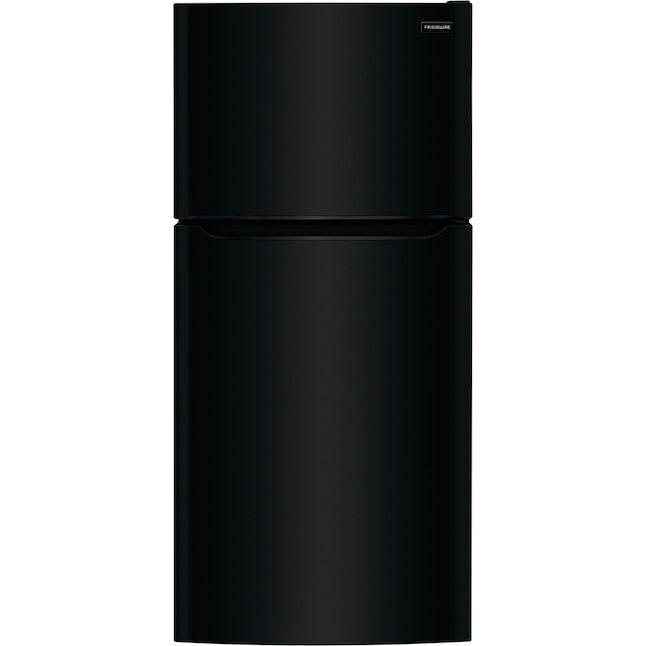 Frigidaire Refrigerador de estante de vidrio con congelador superior de 18.3 pies cúbicos (negro)