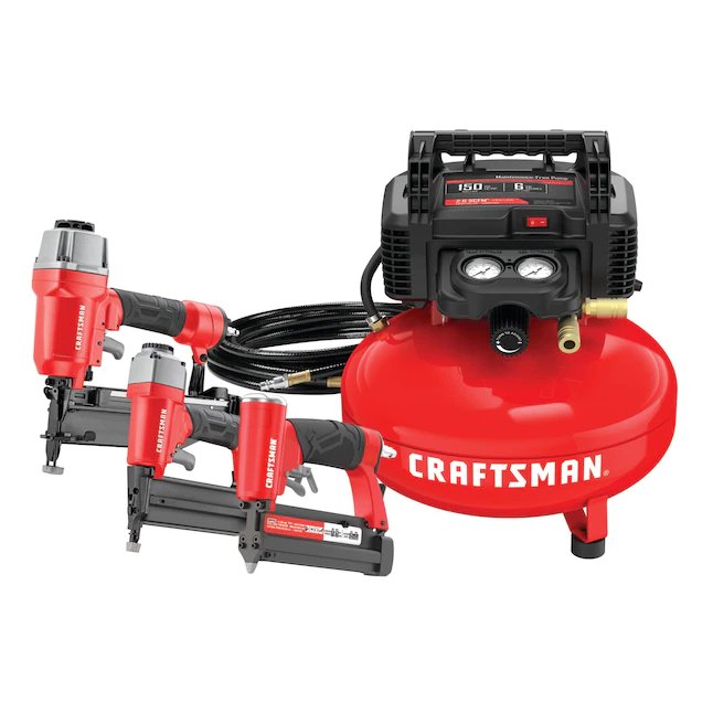 CRAFTSMAN  6-Gallon Single Stage Portable Corded Electric Pancake Air Compressor with Accessories (3-Tools Included)
