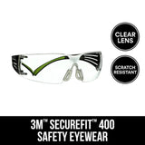 3M SecureFit Plastic Anti-Fog Safety Glasses