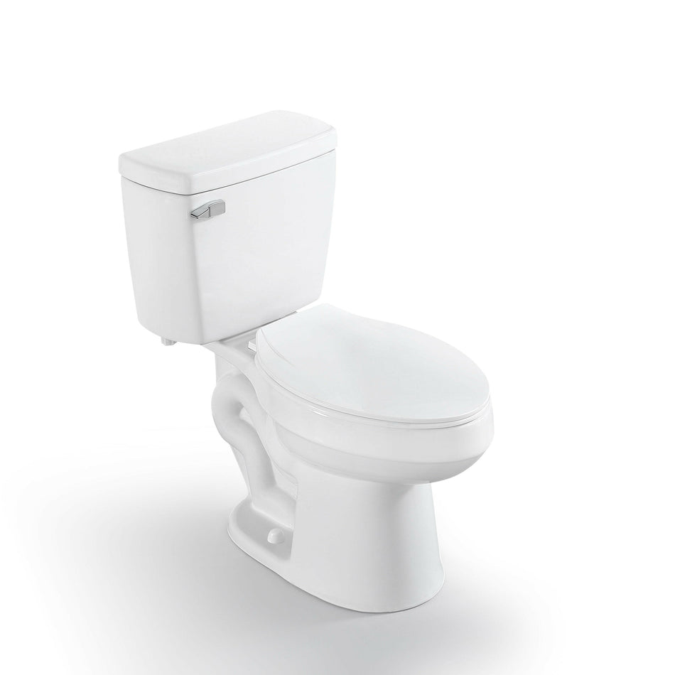 Inodoro WaterSense de 2 piezas con altura de silla alargada Pro-Flush de Project Source, color blanco, tamaño empotrado de 12 pulgadas (compatible con Ada)