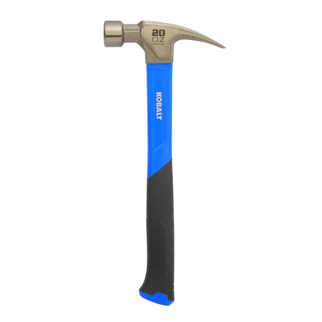 Kobalt 20-oz Smooth Face Steel Head Fiberglass Claw Hammer