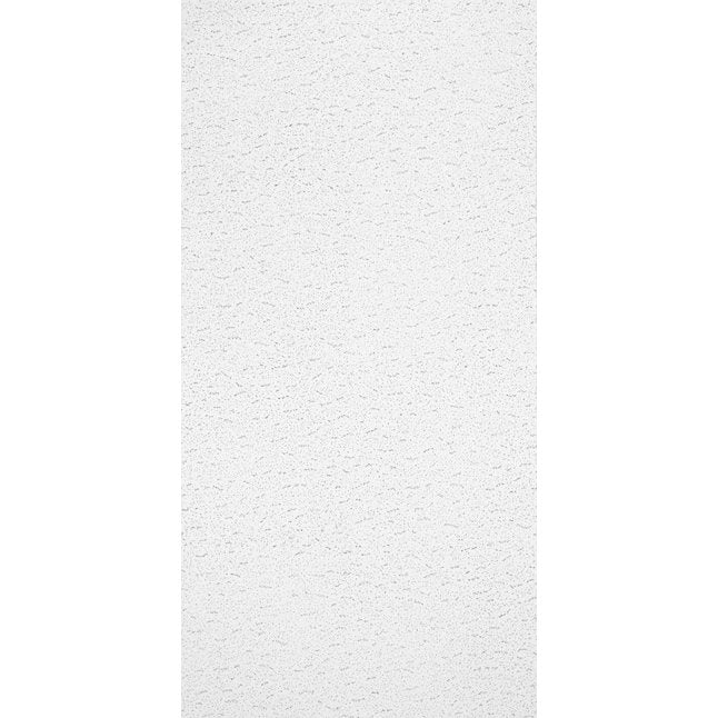 Armstrong Ceilings Textured Contractor 48-in x 24-in 10-Pack White Fissured 15/16-in Drop Ceiling Tile