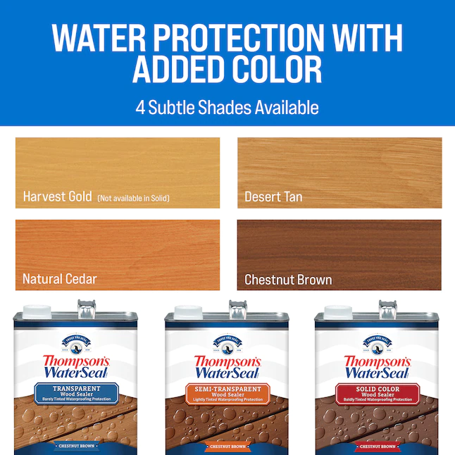 Thompson's WaterSeal Pre-tinted Desert Tan Sólido Tinte y sellador para madera exterior (1 galón)