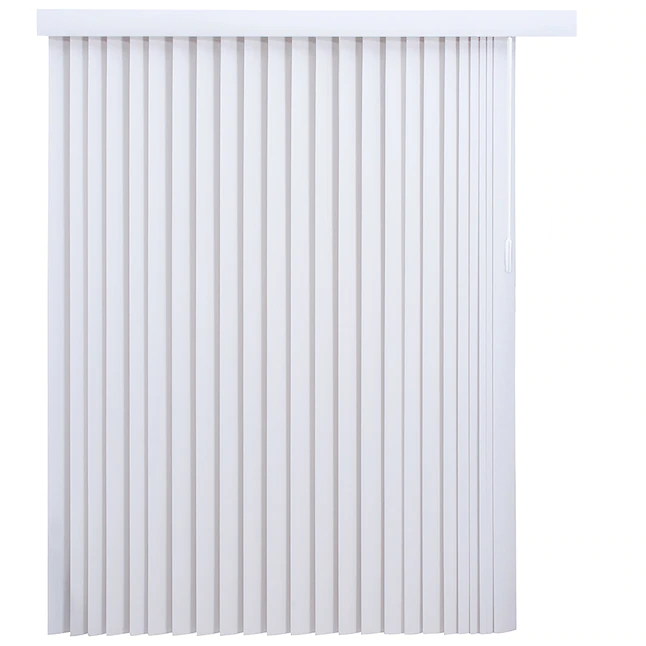 Project Source 3.5-in Cordless White Vinyl Room Darkening Vertical Blinds ( 104-in x 84-in)