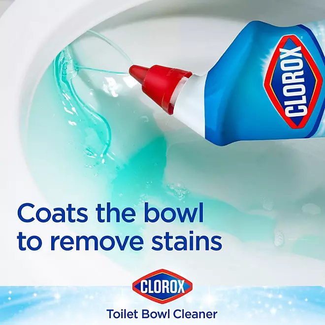 Clorox Toilet Bowl Cleaner with Bleach, Rain Clean (24 oz)