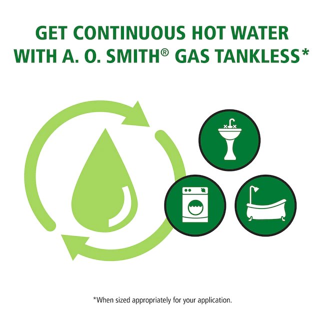AO Smith Signature Series 6.6-GPM 160000-BTU Calentador de agua sin tanque de gas natural para interiores
