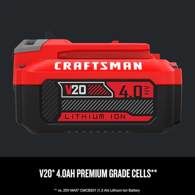 CRAFTSMAN V20 4 Amp-Hour; Lithium Power Tool Battery Kit (Charger Included)