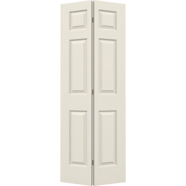 ReliaBilt Colonist 36-in x 80-in White 6-panel Hollow Core Primed Molded Composite Bifold Door