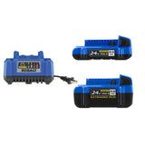 Kobalt 24 voltios, paquete de 2, 2 amperios por hora; Kit de batería de litio para herramientas eléctricas de 4 amperios por hora (cargador incluido)