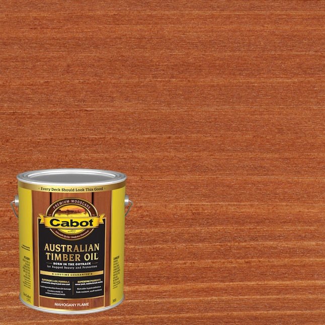 Cabot Australian Timber Oil Pre-tinted Mahogany Flame Tinte y sellador de madera exterior transparente (1 galón)