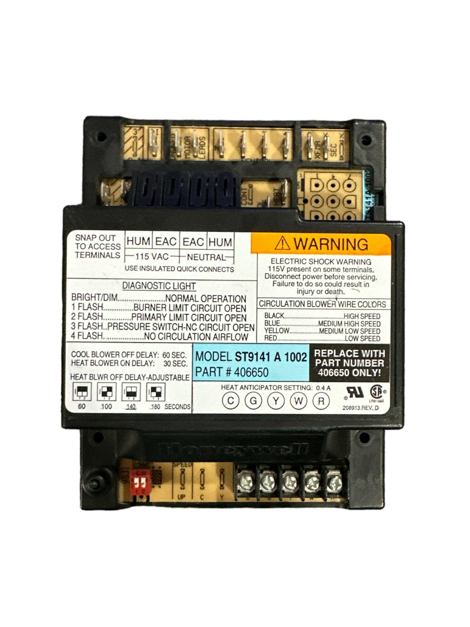 Refurbished Honeywell Furnace Control Circuit Board - ST9141A1002 ...