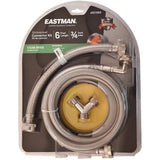 Eastman Kit de instalación de secador de vapor de acero inoxidable trenzado, 72 pulgadas, 3/4 pulgadas, entrada delantera x 3/4 pulgadas, salida delantera