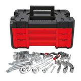 CRAFTSMAN  230-Piece Standard (SAE) and Metric Polished Chrome Mechanics Tool Set (1/4-in; 3/8-in; 1/2-in; 1-in) with Hard Case