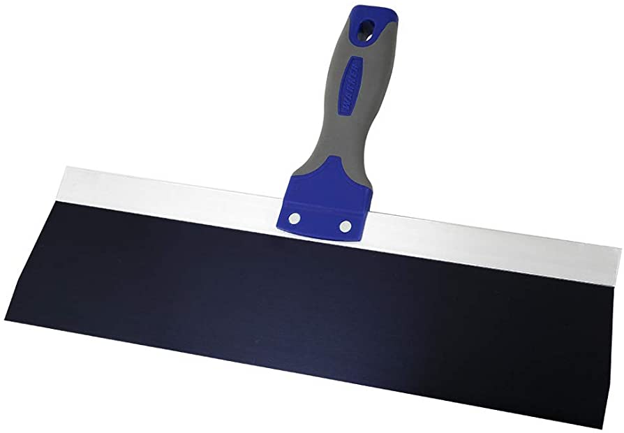 Warner 14" ProGrip Blue Steel Drywall Taping Knife, Soft Grip Handle