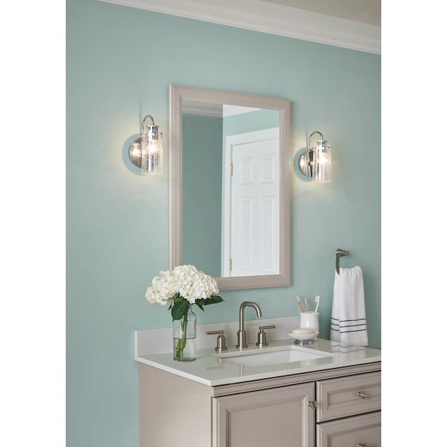 Espejo de tocador para baño con marco rectangular en gris nube Diamond de 25" de ancho x 34" de alto