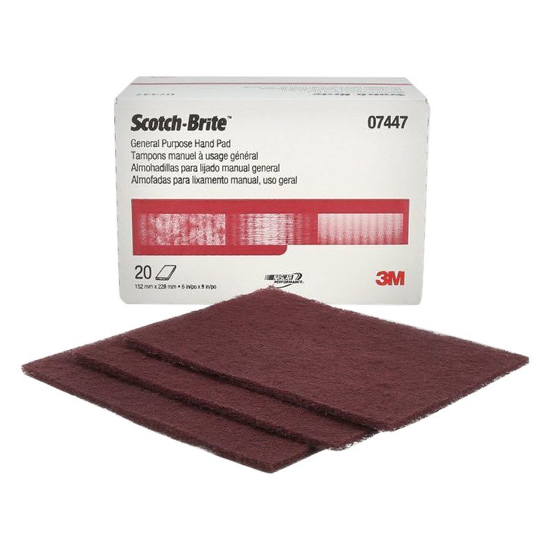 3M 7447 - Scotch-Brite™ 9" x 6" Very Fine Aluminum Oxide General Purpose Hand Pad - 20 Pieces